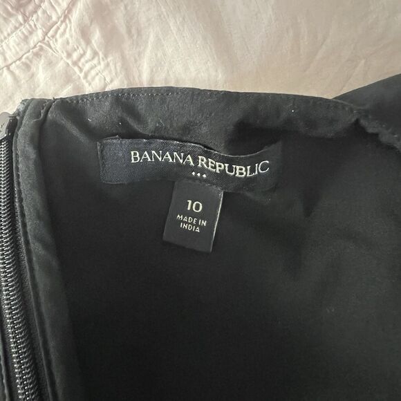 Banana Republic Romper Jumpsuit Black Linen/Cotton Wide Leg Cropped Belted Sz 10 - Picture 8 of 9